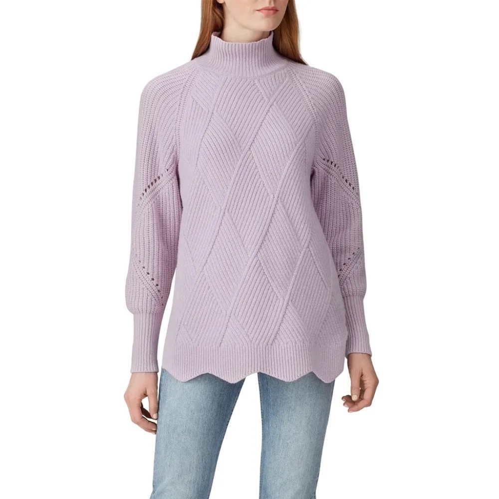 RTR Rebecca Taylor Purple Basketweave Turtleneck - size XS